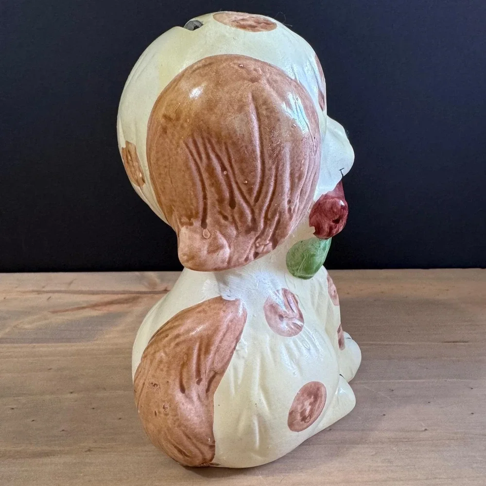 Vtg Enesco Anthropomorphic Ceramic Dog Piggy Bank 5.75